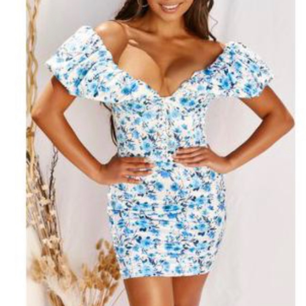 Oh Polly mini dress in blue